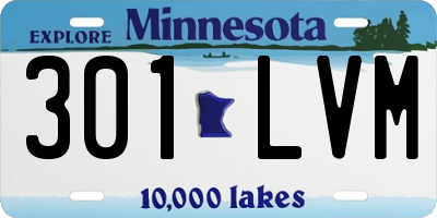 MN license plate 301LVM