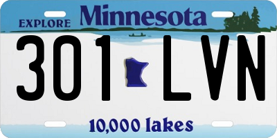 MN license plate 301LVN