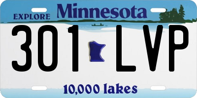 MN license plate 301LVP