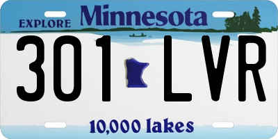 MN license plate 301LVR