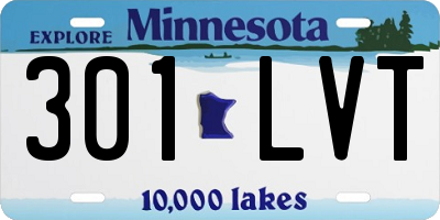 MN license plate 301LVT