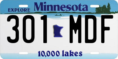 MN license plate 301MDF