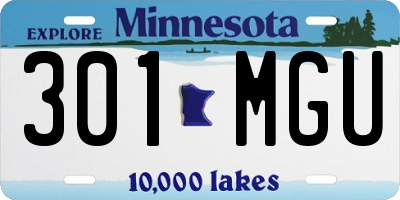 MN license plate 301MGU