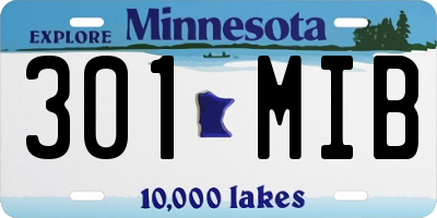 MN license plate 301MIB