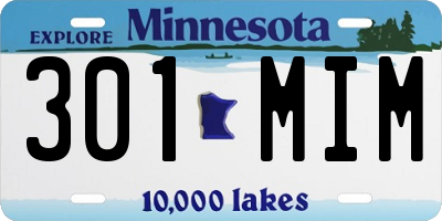 MN license plate 301MIM
