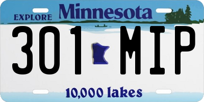 MN license plate 301MIP