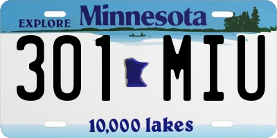 MN license plate 301MIU