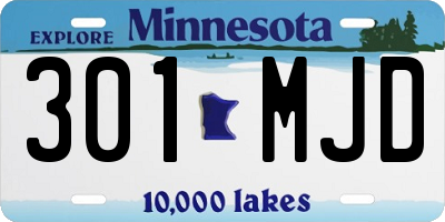 MN license plate 301MJD