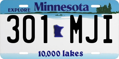 MN license plate 301MJI