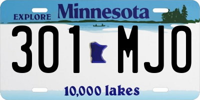 MN license plate 301MJO