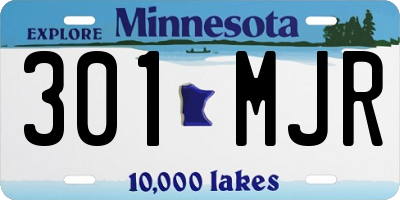 MN license plate 301MJR