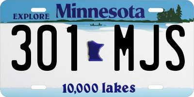 MN license plate 301MJS