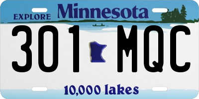 MN license plate 301MQC
