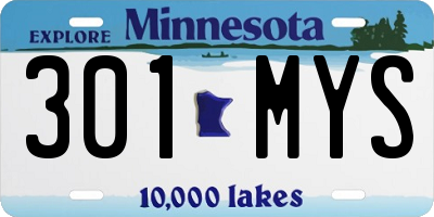 MN license plate 301MYS