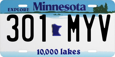 MN license plate 301MYV