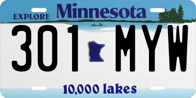 MN license plate 301MYW