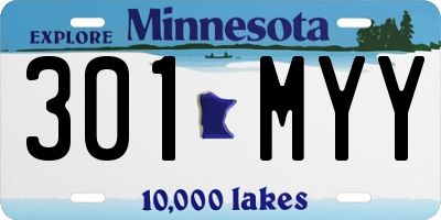 MN license plate 301MYY
