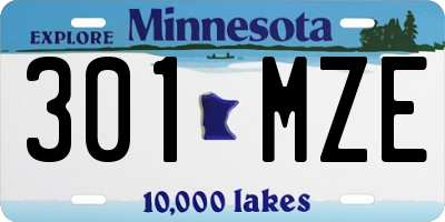 MN license plate 301MZE