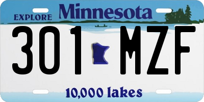 MN license plate 301MZF