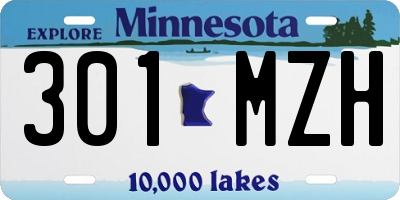 MN license plate 301MZH