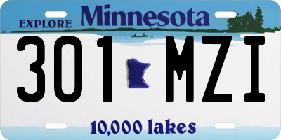 MN license plate 301MZI