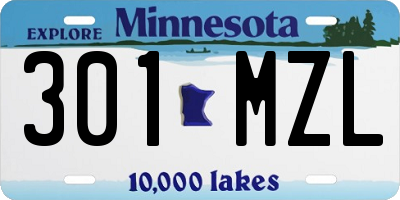 MN license plate 301MZL