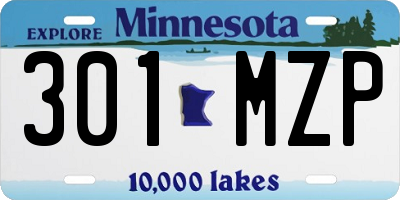 MN license plate 301MZP