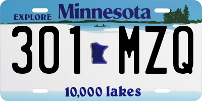 MN license plate 301MZQ