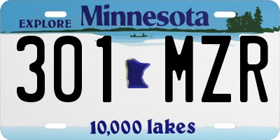 MN license plate 301MZR