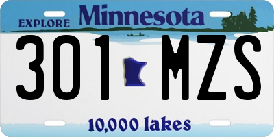 MN license plate 301MZS