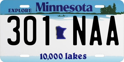 MN license plate 301NAA