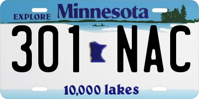 MN license plate 301NAC