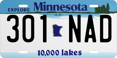 MN license plate 301NAD