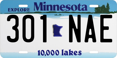 MN license plate 301NAE