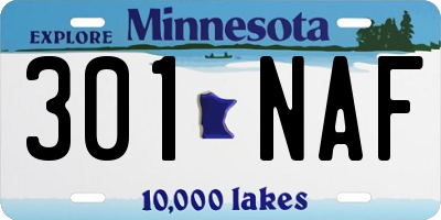 MN license plate 301NAF