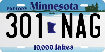 MN license plate 301NAG