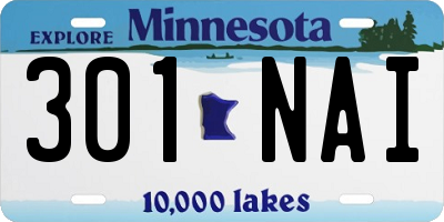 MN license plate 301NAI