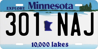 MN license plate 301NAJ