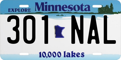 MN license plate 301NAL