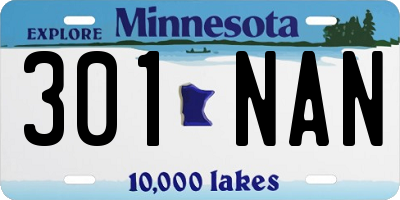 MN license plate 301NAN