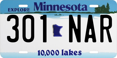 MN license plate 301NAR