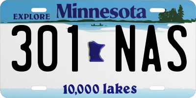 MN license plate 301NAS