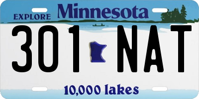 MN license plate 301NAT