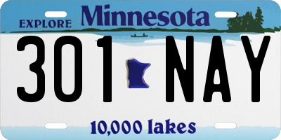 MN license plate 301NAY