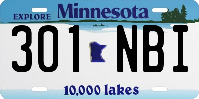 MN license plate 301NBI
