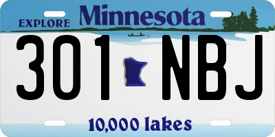 MN license plate 301NBJ