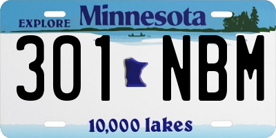 MN license plate 301NBM