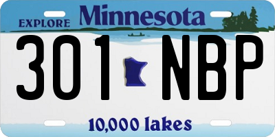 MN license plate 301NBP