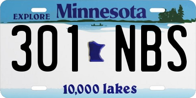 MN license plate 301NBS