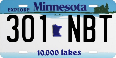 MN license plate 301NBT